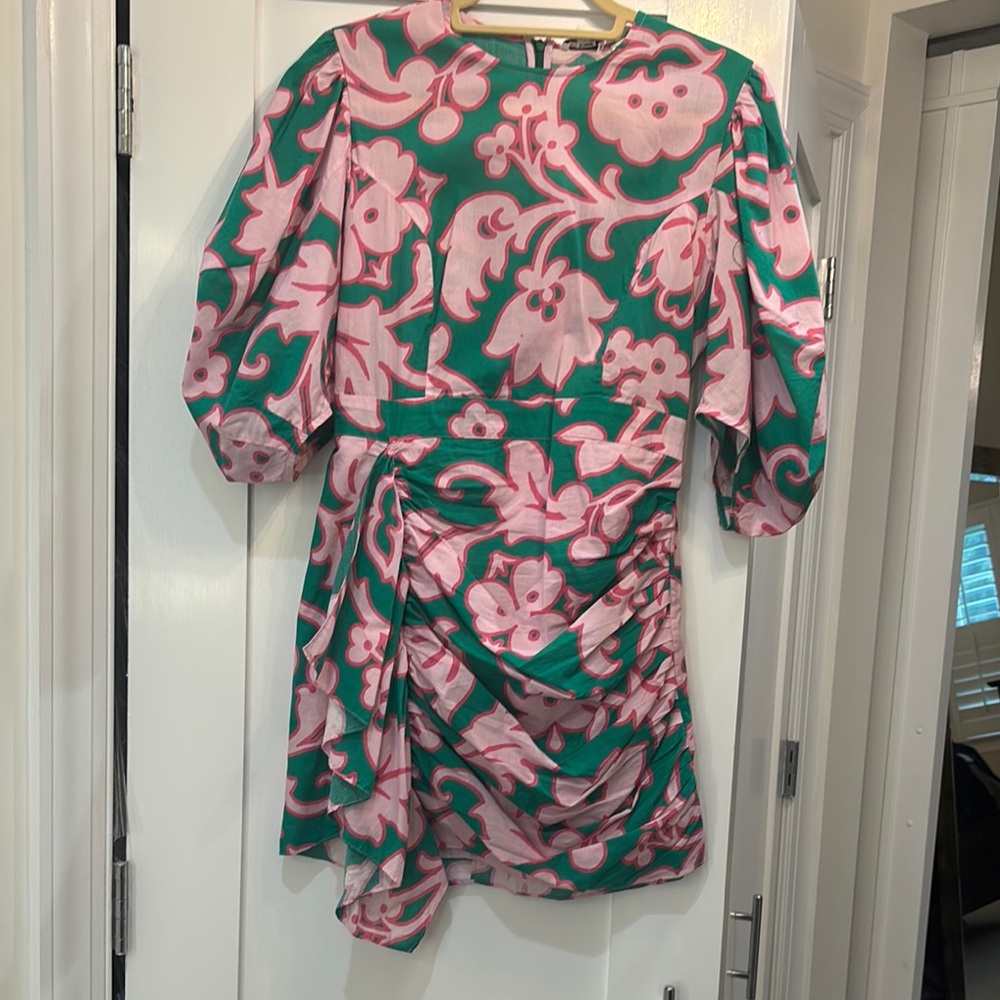 RHODE Floral Pink and Green Dress